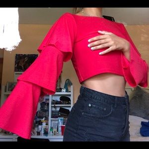 Nasty Gal Long Sleeve Ruffle Top NWT!!